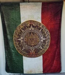 Aztec Calendar Sunstone Mexican Flag Mexico Queen Size Blanket. Fixed Price $60.96.