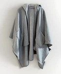 Ll Bean Cozy Wearable Knit Hooded Throw Wrap Jacket Sherpa Lined Blue Gray Euc. Fixed Price $49.99.