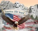 American 250 Years Eagle Mt Rushmore By The Panel 36 X 43 Inches Digital Print. Fixed Price $13.90.