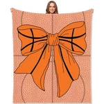Basketball Bow Blanket For Gifts Girls Sport Lover 50" X 60" Coquette Basketb.... Fixed Price $28.22.