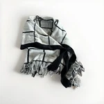 Vince Camuto Open Front Poncho Cape Black White Buffalo Blanket Topper Wrap Euc. Fixed Price $13.94.