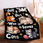 Just Girl Who Loves Cats Plush Flannel Fleece Couch Throw Blanket 50X40 Inch. Fixed Price $43.61.