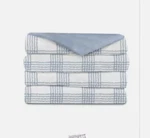 Sunbeam Microplush Comfy Toes Electric Heated Throw Blanket Foot Pocket Blue Whi. Fixed Price $49.99.