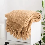 Clouddwelling Winter Knit Throw Blanket Fluffy Fuzzy Soft 50"X60", Camel. Fixed Price $60.99.