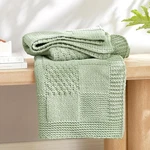 Home Chenille Knit Throw Blanket Checkered Texture Decorative Soft 50X60. Fixed Price $21.99.
