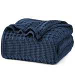 Phf Cotton Waffle Queen 90X90 Blanket Blue. Fixed Price $89.99.