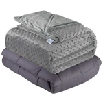 Quility Weighted Blanket W/ Duvet Cover - 20LB 60 X 80 Queen Size, Grey. Fixed Price $59.99.