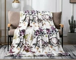 Dada Bedding Soft Plush Fleece Throw Blanket Purple Floral Blossoms Garden Birds. Fixed Price $56.99.