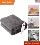 Grey Electric Heated Throw Blanket, 6 Settings, Perfect For All Use. Fixed Price $61.99.