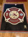 Rescue Dept Fireman Throw Blanket Nwt 100% Cotton Pure Country Weavers. Fixed Price $36.00.
