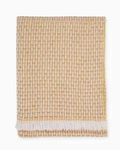 Sferra Vitta Cashmere Blend Honey Throw Blanket Fringed Basket Weave Italy New. Fixed Price $200.00.