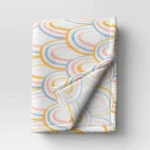 Rainbow Printed Plush Throw Blanket Room Essentials Recycled Material 50X60". Fixed Price $8.00.