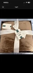 Berkshire Oversized Velvetsoft Throw 60X70BLANKET Light Brown Gift Box & Ribbon. Fixed Price $30.00.