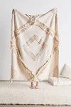 Boho Throw, Tufted Bohemian Blanket, Cotton. Fixed Price $74.99.