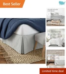 Transform Your Bedroom With Soft Microfiber Light Gray Skirt - Queen Size. Fixed Price $31.99.