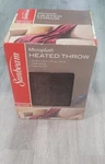 Sunbeam Heated Throw Blanket, 50" X 60", Ultra Soft, Auto Off -3 Settings. Fixed Price $49.00.