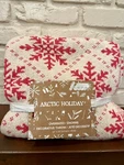 Christmas Oversized Knitted Throw Blanket 50 X 70 Snowflakes By Arctic Holiday. Fixed Price $67.85.