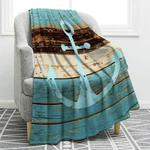 Jekeno Nautical Anchor Blanket Rustic Wood Print Gifts For Women Kids .... Fixed Price $31.67.