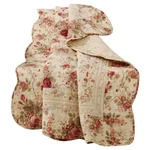 Throw Blanket Antique Rose Multicolored Quilted Cotton All-season Reversible. Fixed Price $49.97.