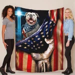 Cute American Bulldog Patriotic Flag Usa Blanket Christmas Gift Dogs Lover. Fixed Price $66.45.