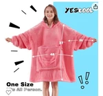 Yescool Wearable Blanket Hoodie, Oversized Sherpa Hooded Pink Women Sweatshirt. Fixed Price $11.99.