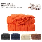 Piccocasa 100% Cotton Throw Soft Warm Cable Knitted. Fixed Price $39.50.