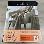 New Cuddl Duds Heated *3 Settings* Plush Sherpa Throw Soft 50X60 Tan Msrp $140. Fixed Price $49.99.