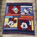 Vintage Disney Beacon Woven Tapestry Blanket Mickey Minnie Donald Goofy 45X52. Fixed Price $44.95.