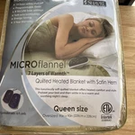 Shavel Queen Size Micro Flannel Quilted 2 Controller Heated Blanket 90"X90". Fixed Price $119.99.