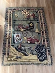 Vtg Americas Finest Fire Department Tapestry Woven Throw Blanket Afghan 67 X48. Fixed Price $21.24.