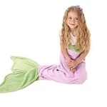 Girls Mermaid Tail Cuddly Blankets Plush Purple Green Sleepover. Fixed Price $10.36.