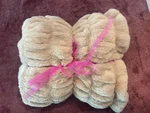 Threshold 50 60" Ruched Faux Rabbit Fur Beige Plush Throw Blanket. Fixed Price $12.41.