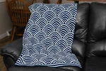 Deco Design Knit Throw Blanket Navy Blue Cottage Acrylic Chair Sofa Bedford. Fixed Price $55.25.