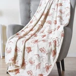Hudson & Essex Throw Blanket Nautical Shells Coral Ivory 50X70 Oversized. Fixed Price $22.99.