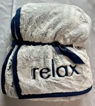 Bath And Body Works Soft 'n Cozy 48" 60" Faux Fur Relax Blanket White Blue New. Fixed Price $79.99.