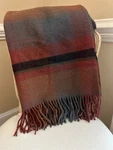 Rejuvenation Plaid Wool Throw 56 X72 Rosewood & Dark Slate Nwot Read. Fixed Price $89.94.