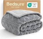 Bedsure Gentlesoft Sherpa Fleece Throw Blanket For Couch - Fluffy & Cozy Cable J. Fixed Price $33.23.