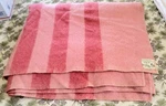 Antique 1930 Horner Woolen Mills 100% Camp Blanket 70X80 Pink Stripe Vintag. Fixed Price $140.00.