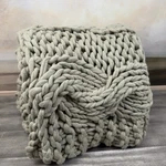 Pottery Barn Colossal Handknit Throw Blanket 44" X 56" Putty Pull Read Nwot. Fixed Price $99.95.