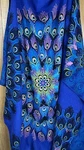 Avenue 9TH 64 X 46 Scarf Shawl Peacock 2 Sided Blue Purple Pink Knit Blanket. Fixed Price $19.95.