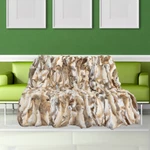 Real Rabbit Fur Throw Luxury Blanket Sofa Warm Bedspread Natural Yellow 86X88IN. Fixed Price $239.99.