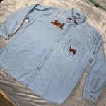 Denim All Seasons By Sports Long Sleeve Embroidered Horse Design Xl. Fixed Price $14.00.