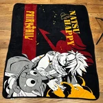 Fairy Tail Natsu And Happy Fleece Throw Blanket Anime Funimation 46X60 Black Red. Fixed Price $29.75.