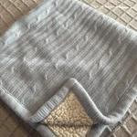 Laura Ashley Blue Cable Knit Sherpa Fleece Baby Blanket Wash Wear. Fixed Price $24.00.