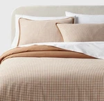 Full/queen Mini Gingham Duvet And Sham Set Camel - Threshold: Machine Washable. Fixed Price $45.00.