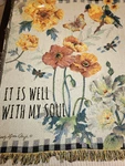 Sunshine Garden Tapestry Throw 60" X 50" By Sandy Lynam Clough. Fixed Price $19.95.