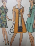 Vintage 70'S Simplicity 8844 V-neck Mod Dress & Scarf Sewing Pattern Women Sz 18. Fixed Price $15.99.
