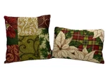 Christmas Throw Pillows 2 Patchwork Poinsettia Plaid Holiday. Fixed Price $22.99.