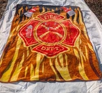 Regal Comfort Faux Fur Luxury Blanket- 6'X88" Fire Fighter Department. Fixed Price $49.95.