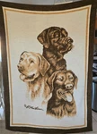 Biederlack Fleece Throw Blanket 74X51 Labrador Golden Retriever Dog Busts. Fixed Price $69.99.